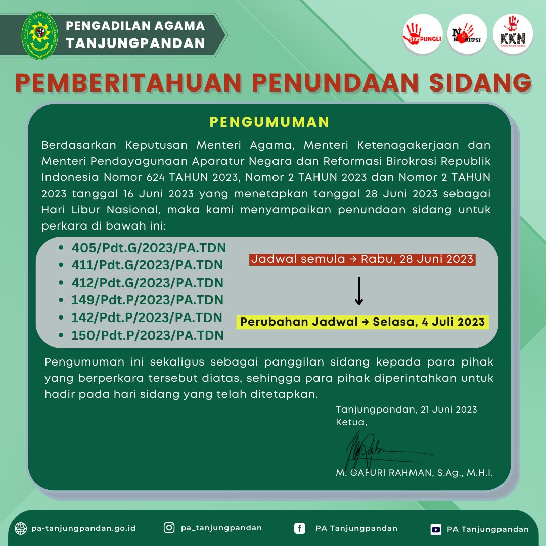 penundaan sidang
